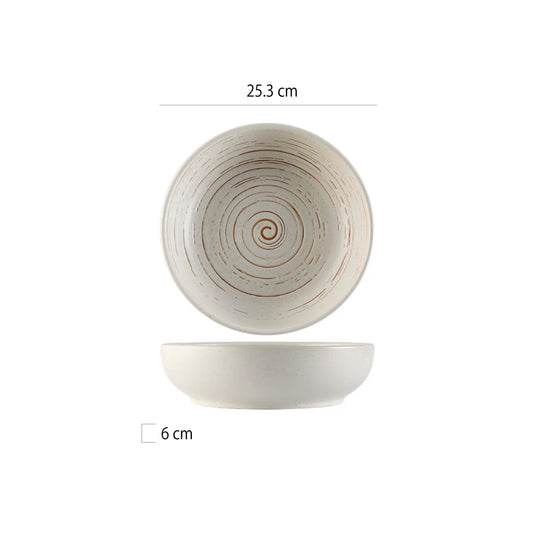 10吋螺紋陶瓷深碗 | 2色 | 25.3 cm 陶瓷 圓碗