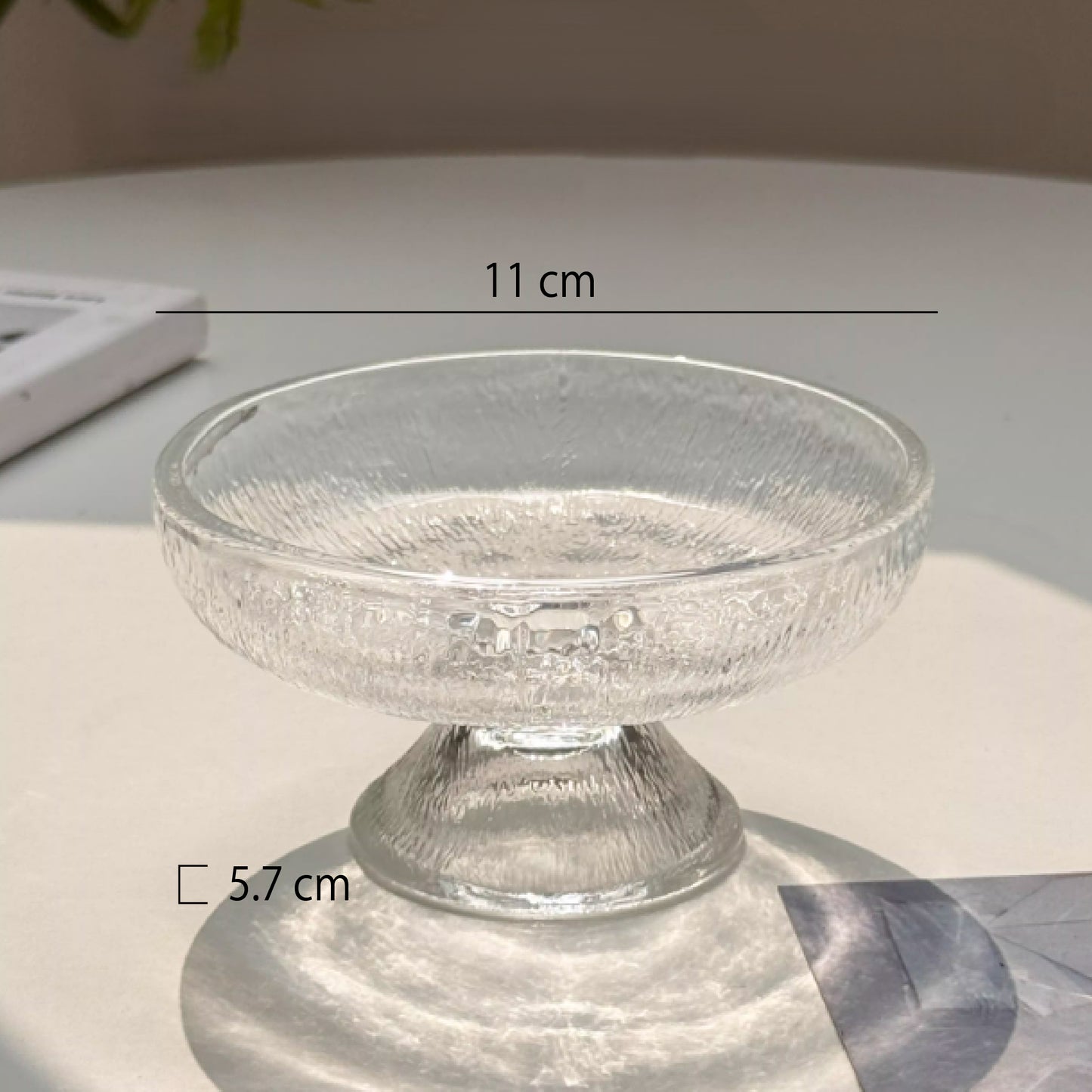 高腳玻璃甜點碗 | 口徑 11 cm 玻璃 高腳碟