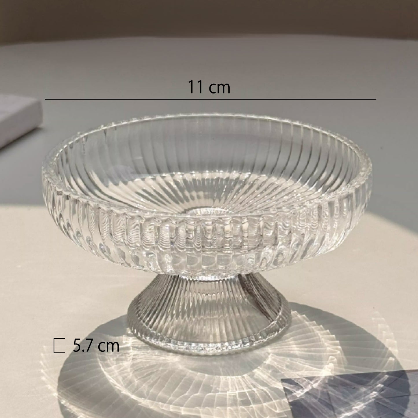 高腳玻璃甜點碗 | 口徑 11 cm 玻璃 高腳碟