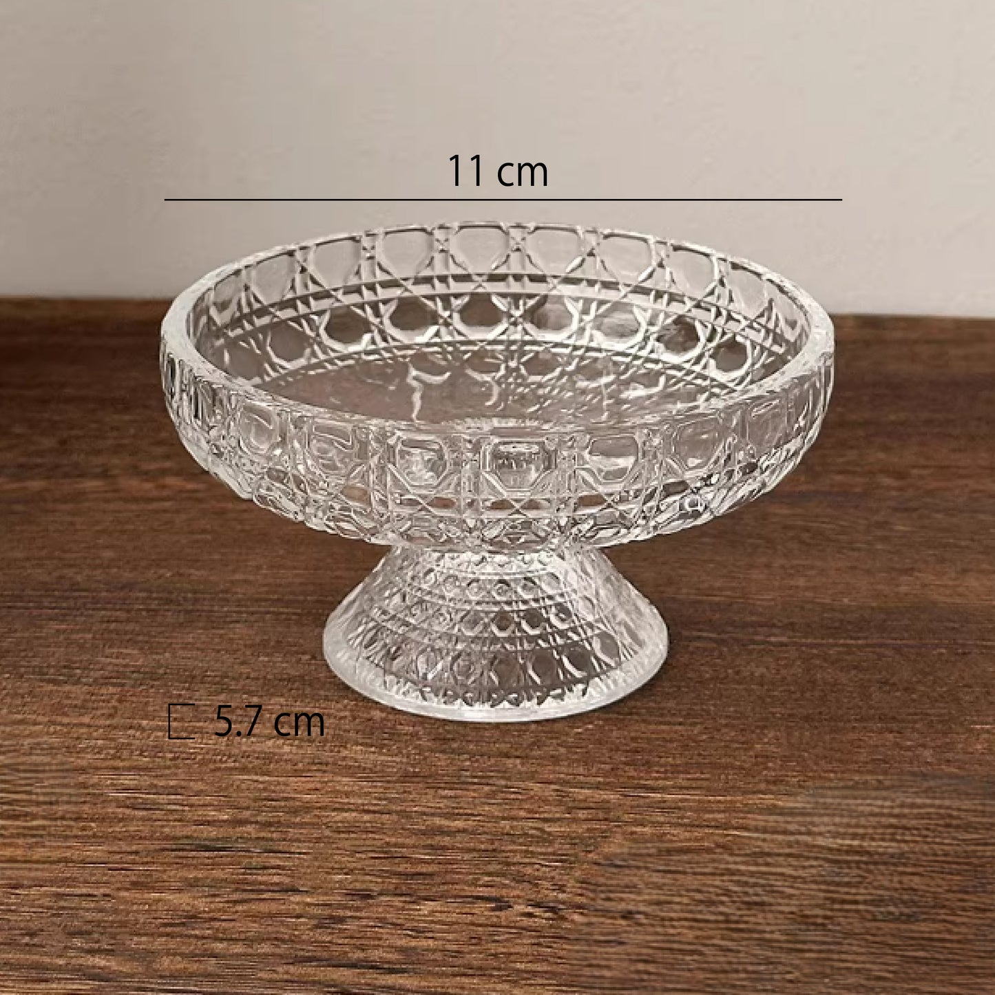 高腳玻璃甜點碗 | 口徑 11 cm 玻璃 高腳碟