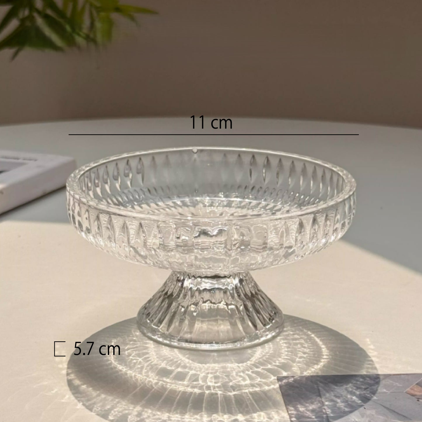 高腳玻璃甜點碗 | 口徑 11 cm 玻璃 高腳碟