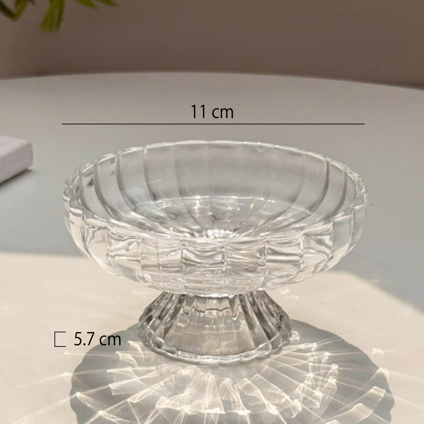 高腳玻璃甜點碗 | 口徑 11 cm 玻璃 高腳碟