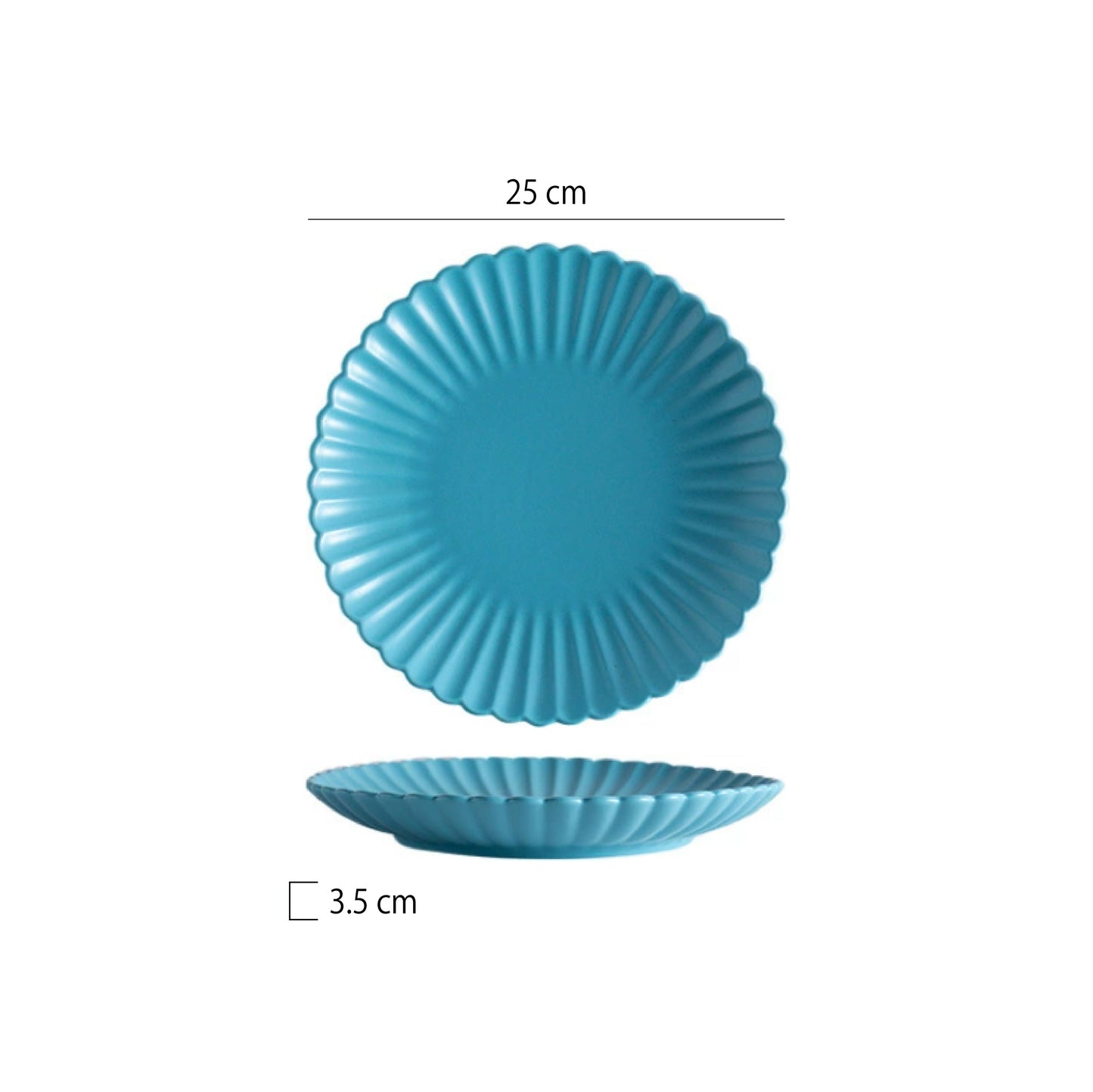 菊花型圓平盤 | 5色 | 直徑 15~25 cm 陶瓷 圓淺盤