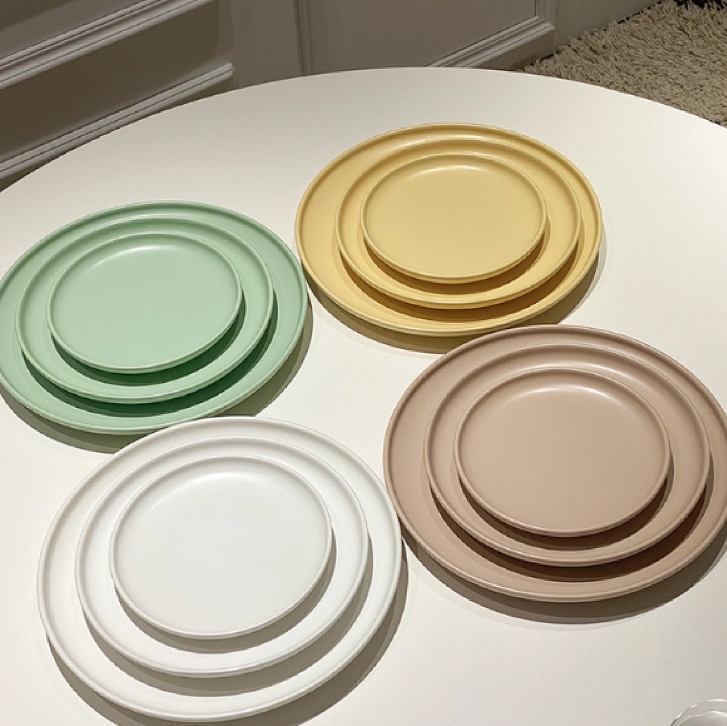 奶油糖果平盤 | 4色 | 直徑 15~25 cm 陶瓷 圓淺盤