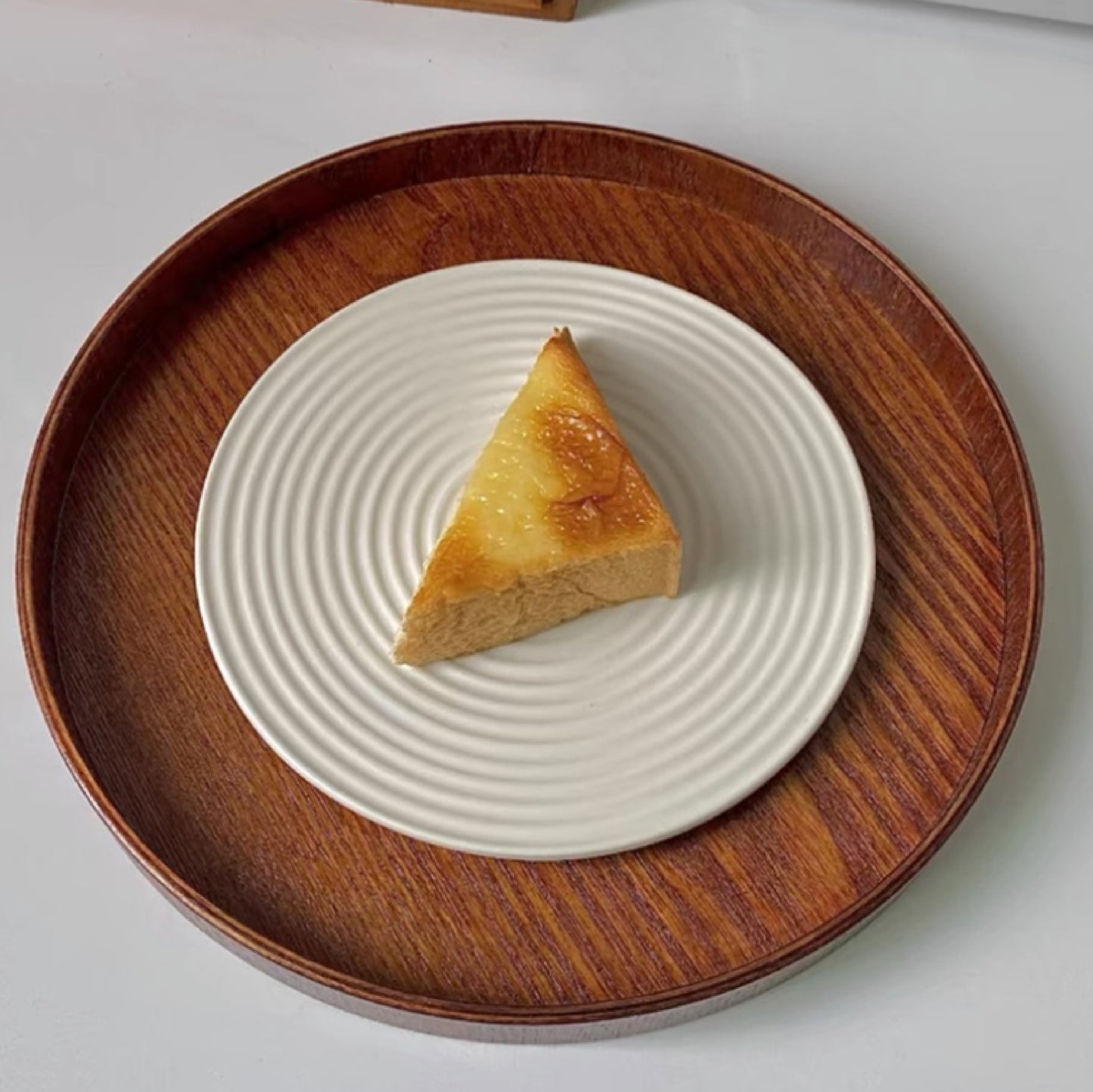 陶瓷點心碟 | 日式庭園枯山水 | 直徑 16 cm 陶瓷 圓淺盤