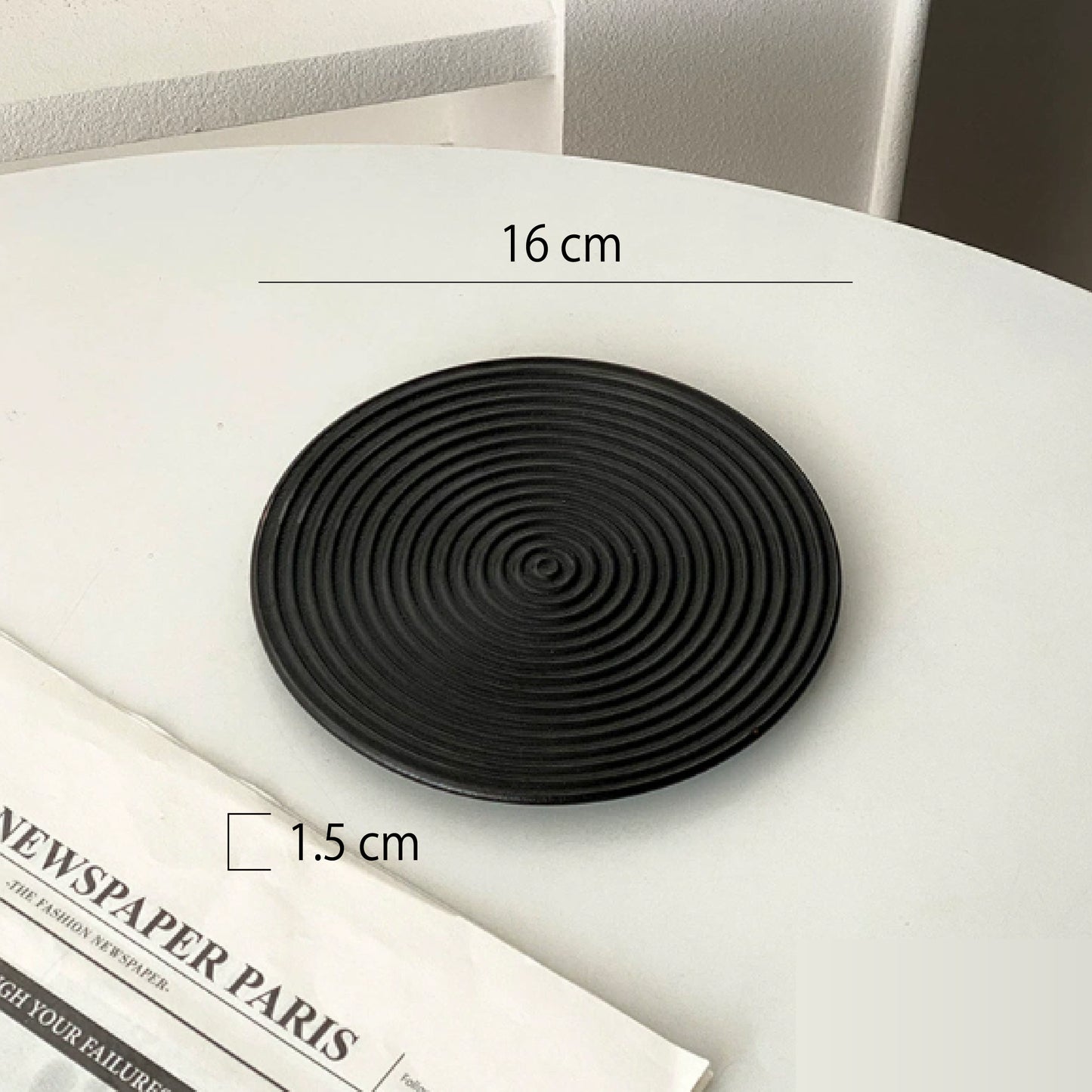 陶瓷點心碟 | 日式庭園枯山水 | 直徑 16 cm 陶瓷 圓淺盤