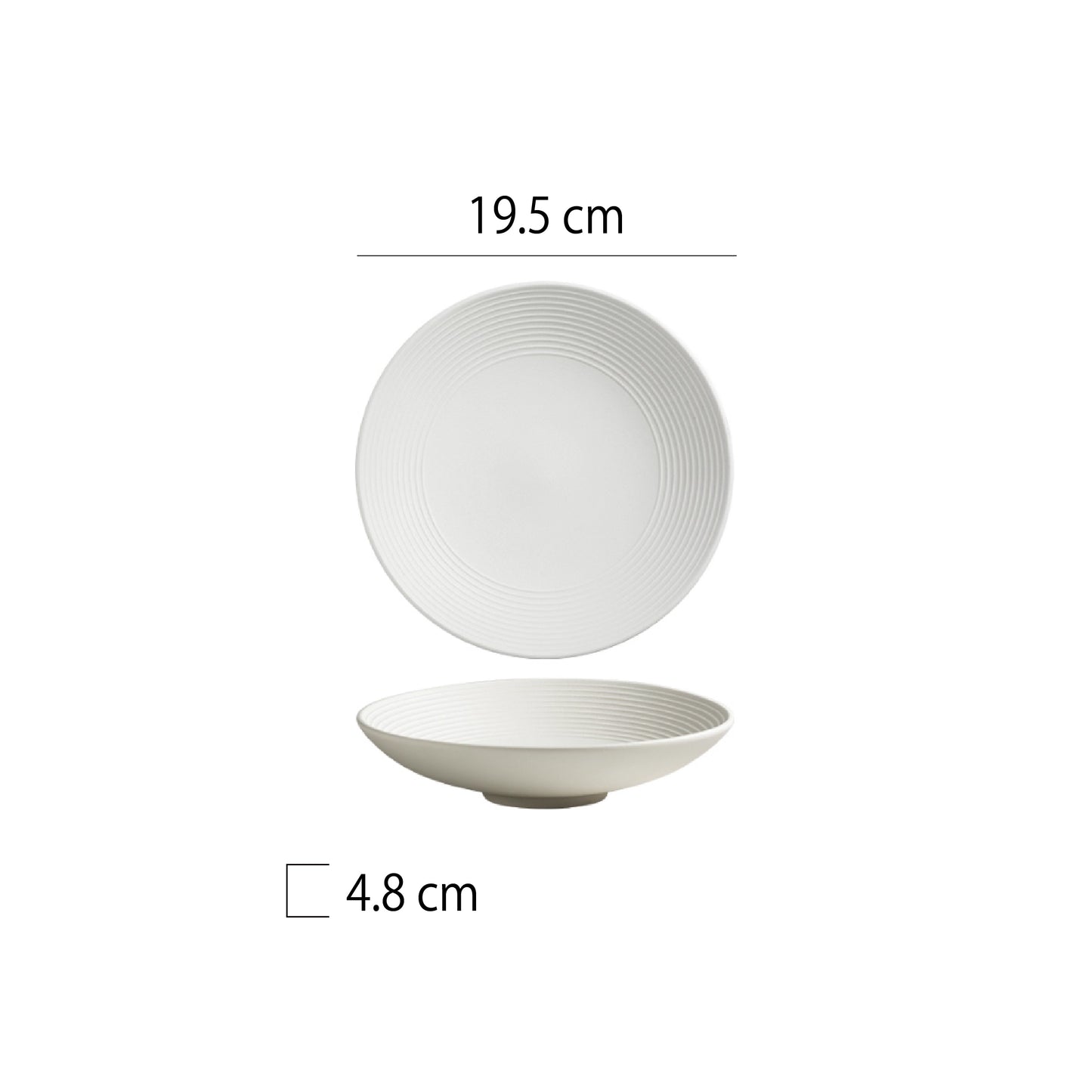 磨砂圈紋陶瓷圓深盤 | 黑白 | 直徑 19.5~29.5 cm 陶瓷 圓深盤