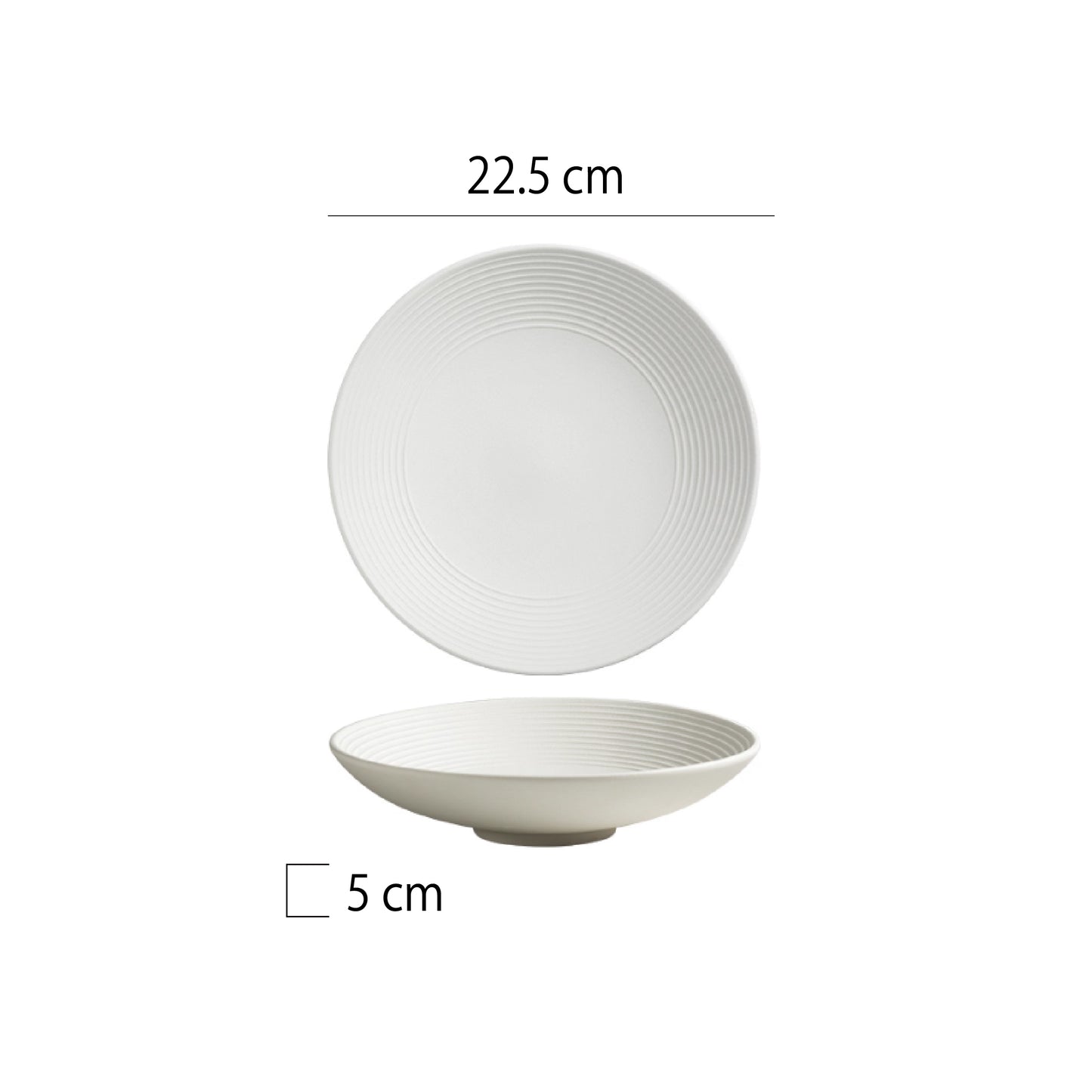 磨砂圈紋陶瓷圓深盤 | 黑白 | 直徑 19.5~29.5 cm 陶瓷 圓深盤