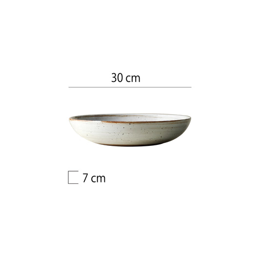 粗陶窯變圓深盤 | 4色 | 直徑 30 cm 陶瓷 圓深盤