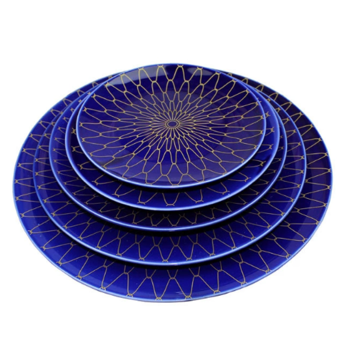 金網藍釉陶瓷圓淺盤 | 寶藍 |  20~35.5 cm  陶瓷 圓淺盤