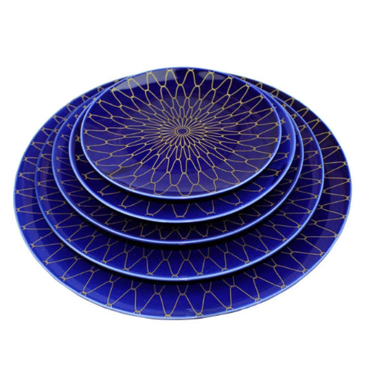 金網藍釉陶瓷圓淺盤 | 寶藍 |  20~35.5 cm  陶瓷 圓淺盤