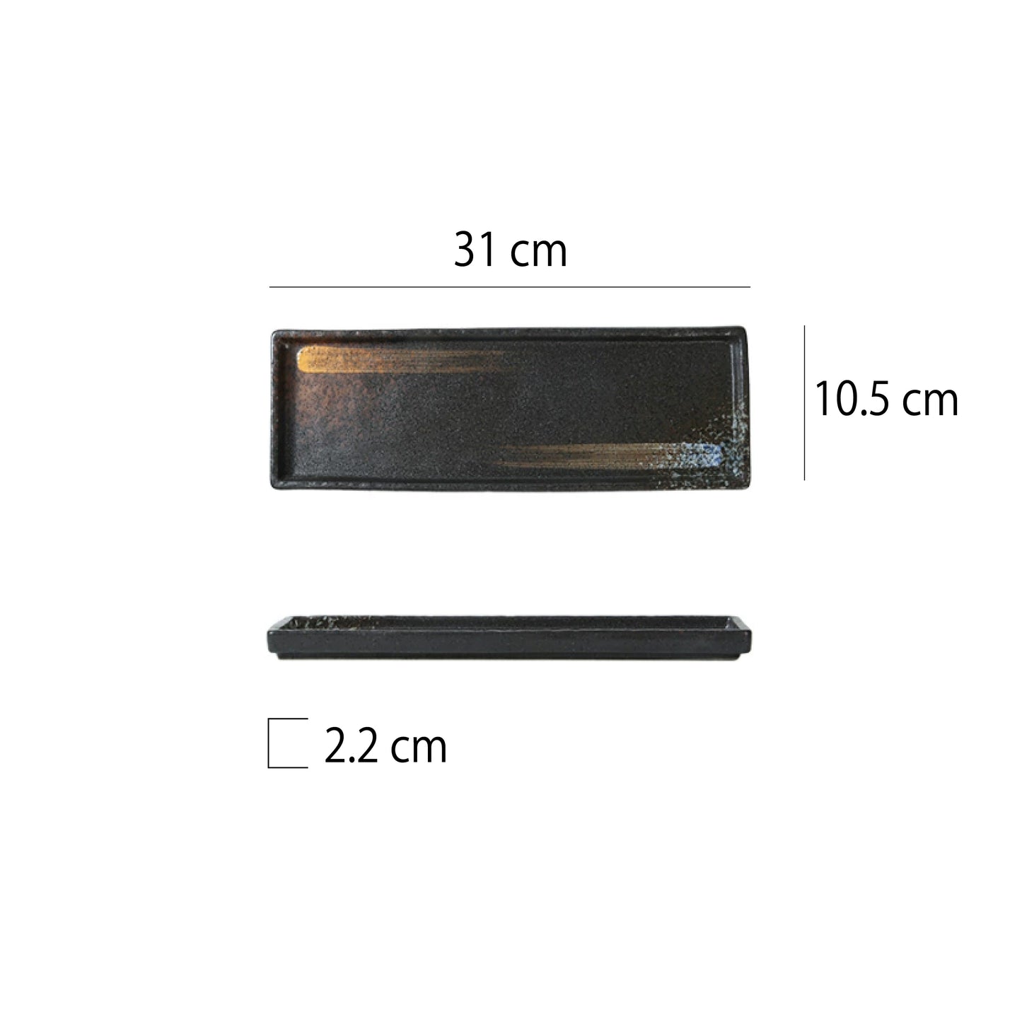 日式立邊長方正角盤 | 9色 | 長 31~36 cm 陶瓷 長方盤