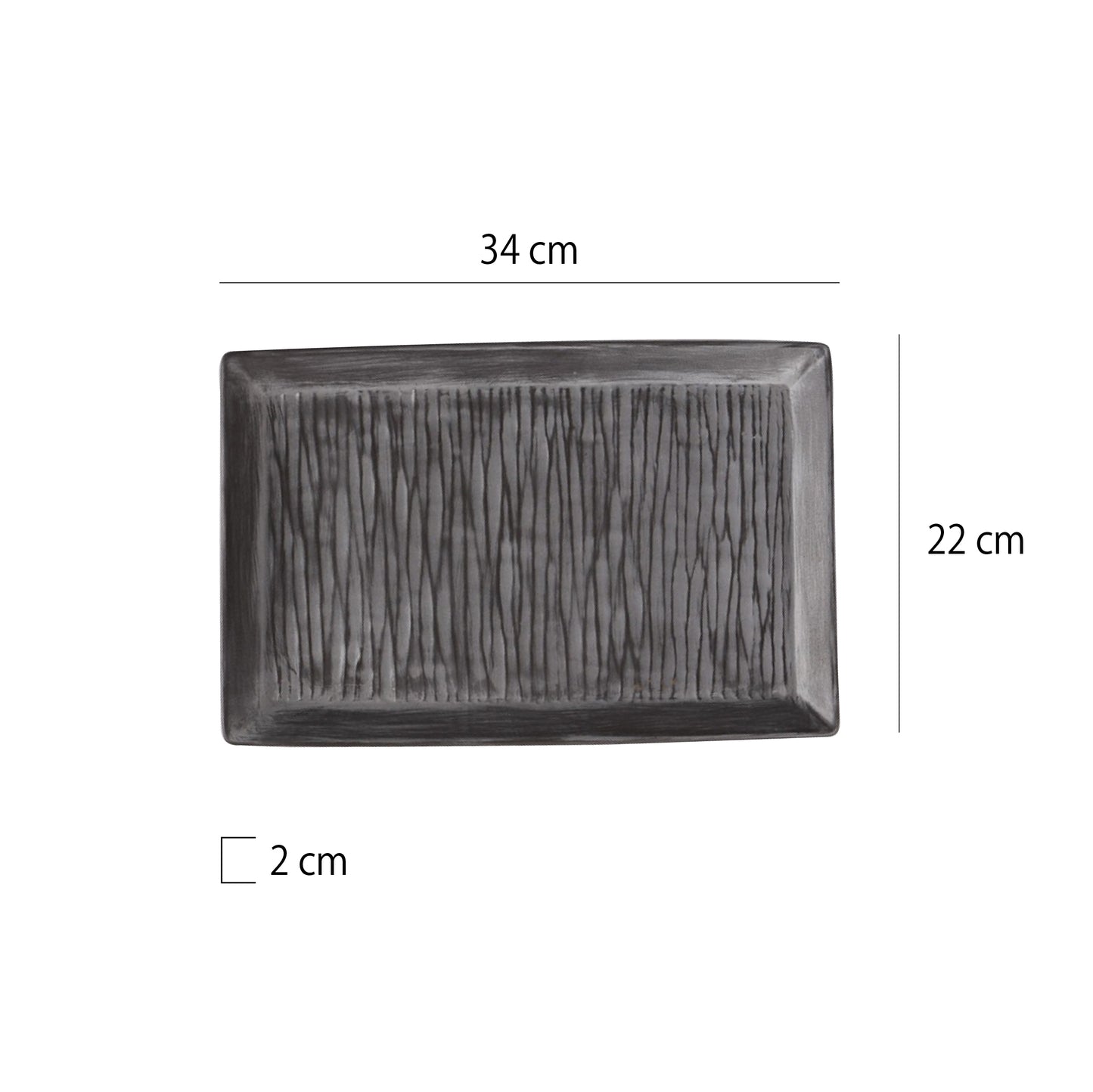 陶瓷樹紋長方淺盤 | 深灰 | 長 25.5~34 cm 陶瓷 長方淺盤