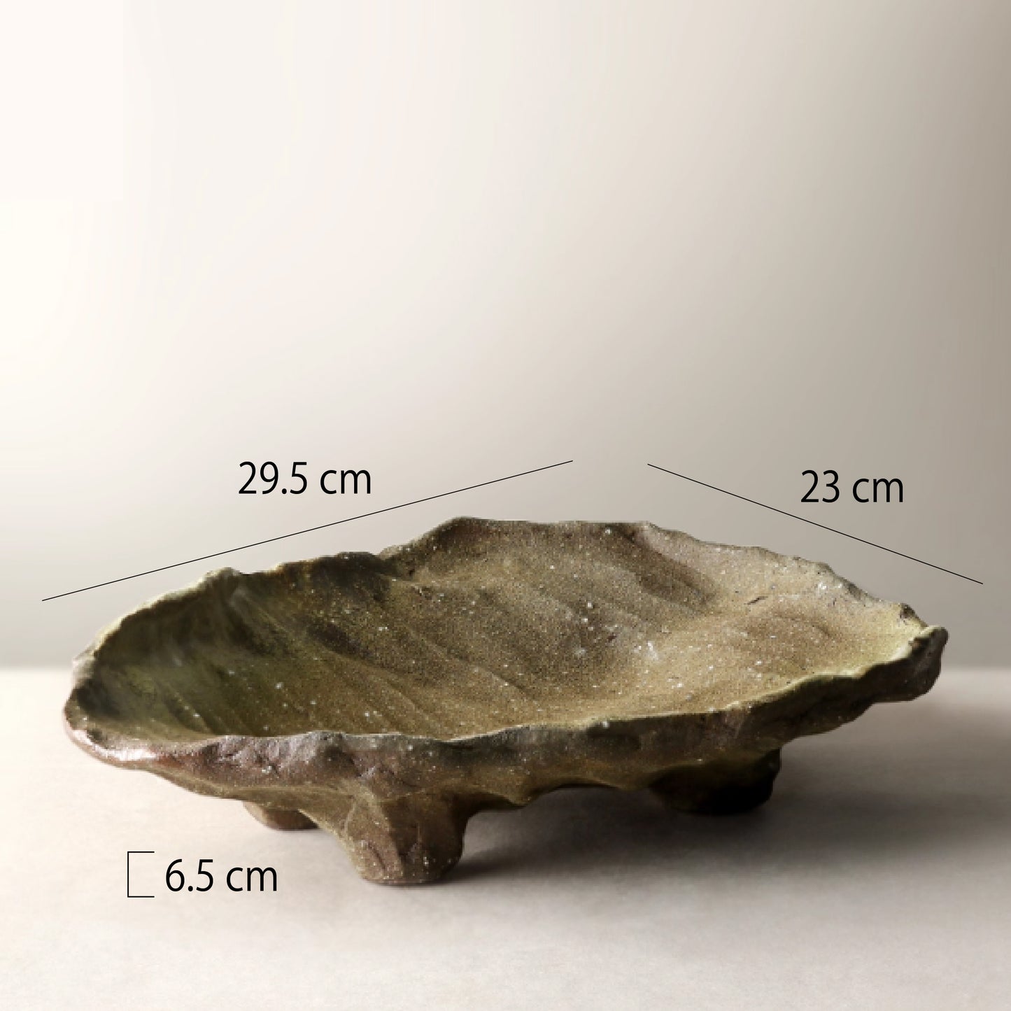 11吋陶瓷帶腳自然岩石造型盤 | 3色 | 長 29.5 cm 陶瓷 異型淺盤