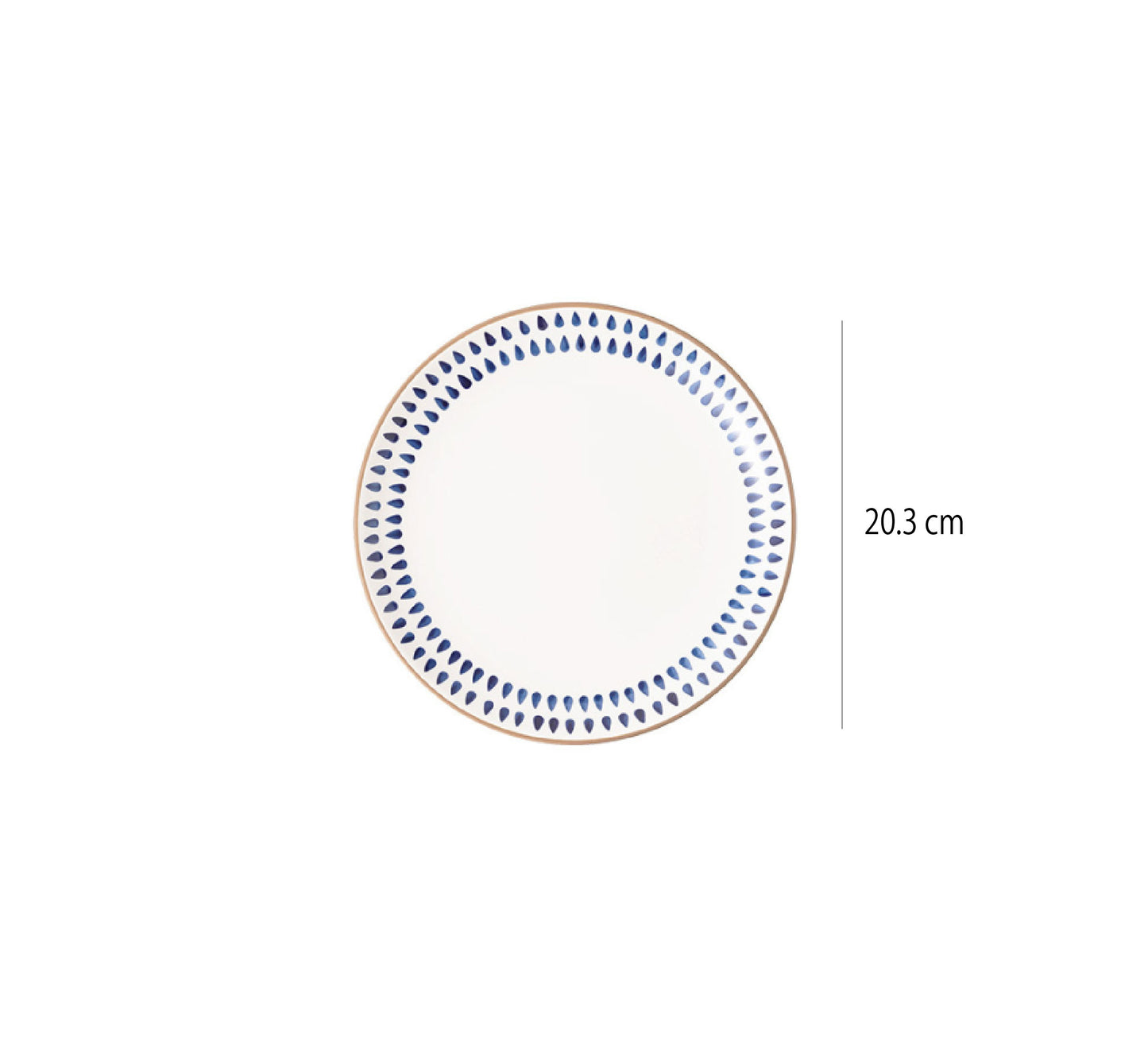 手繪盤 | 藍葉 | 直徑 20.3 cm  陶瓷 中圓淺盤