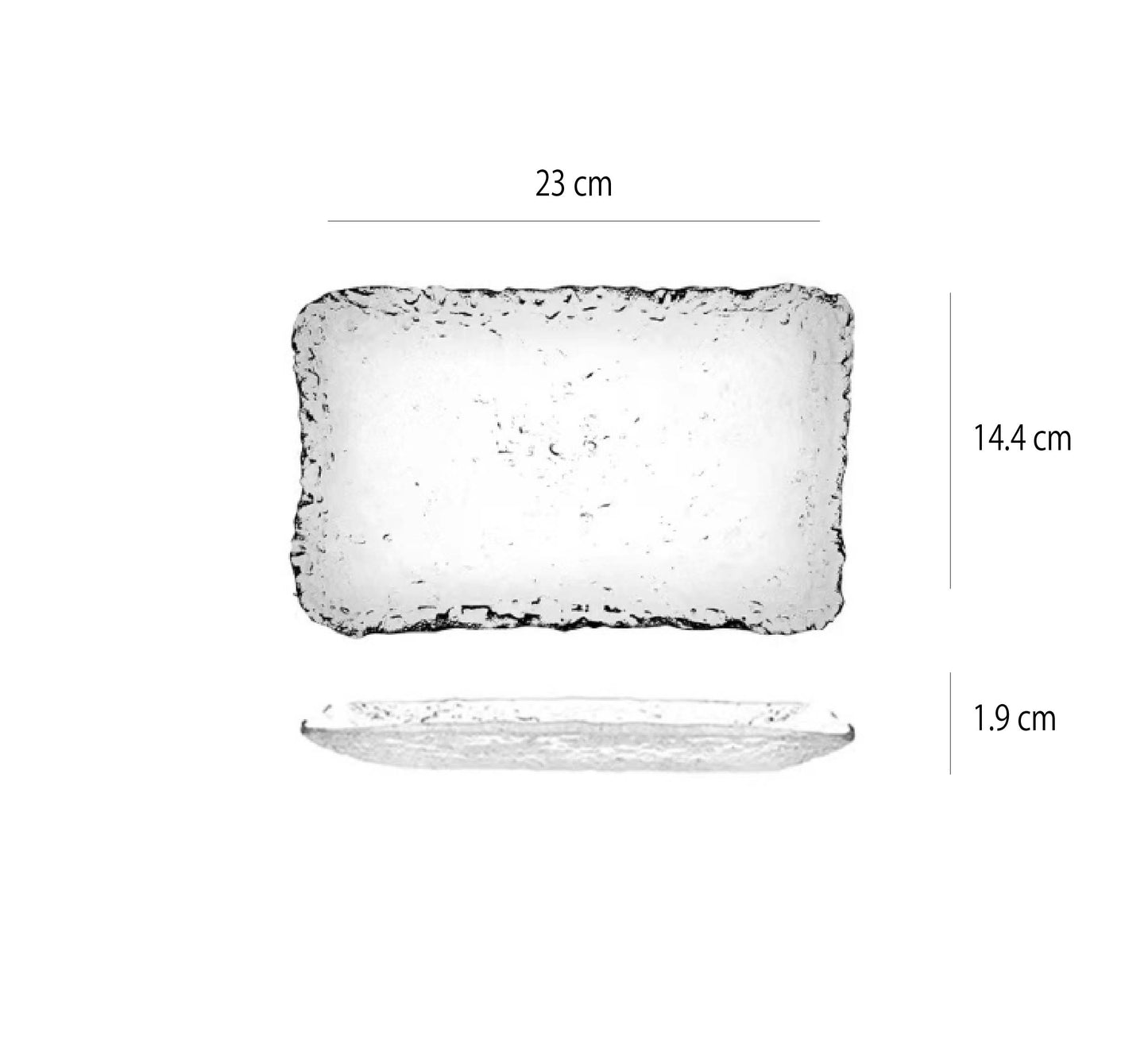 冰露漸層玻璃長盤 | 3色 |  L23 * W14.5 * H2 cm  玻璃 長方淺盤