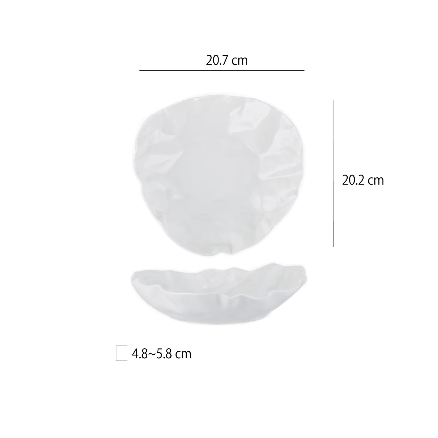 8.5吋皺褶迪琪深盤 | 白色 | 20.7 cm 陶瓷 不規則盤