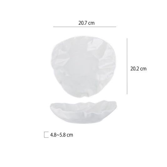 8.5吋皺褶迪琪深盤 | 白色 | 20.7 cm 陶瓷 不規則盤