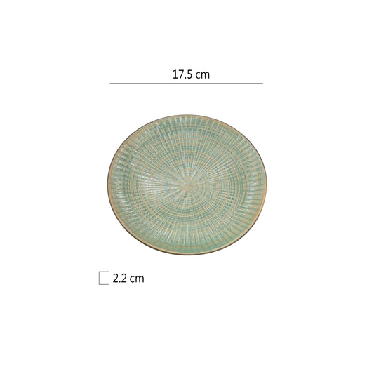 7吋綠掃金淺盤 | 綠色 | 17.5 cm 陶瓷 圓淺盤