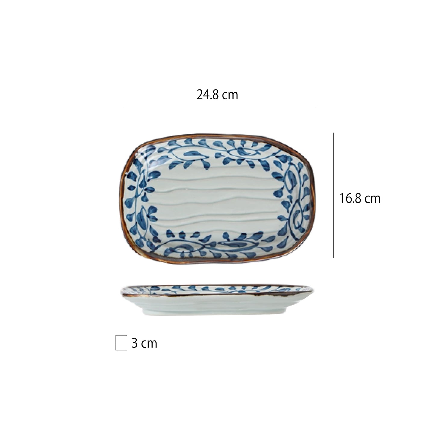 8吋釉下彩蛋型淺盤 | 2款 | 20.2cm 陶瓷 長方盤