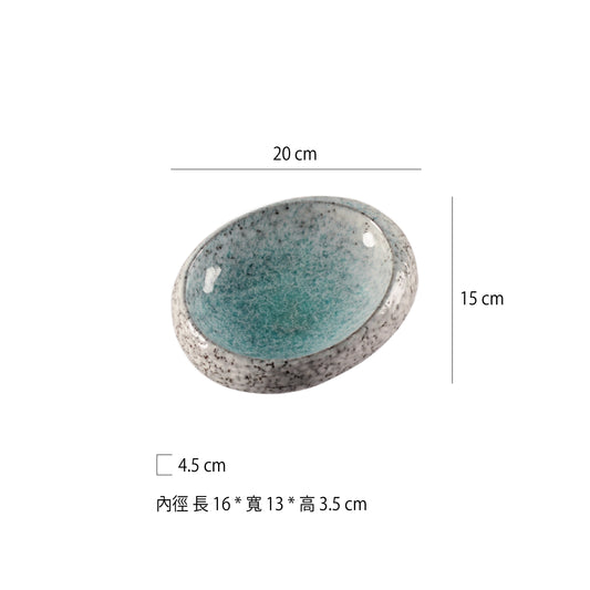 7.5吋日式蛋型厚盤 | 5款 | 20cm 陶瓷 橢圓厚盤