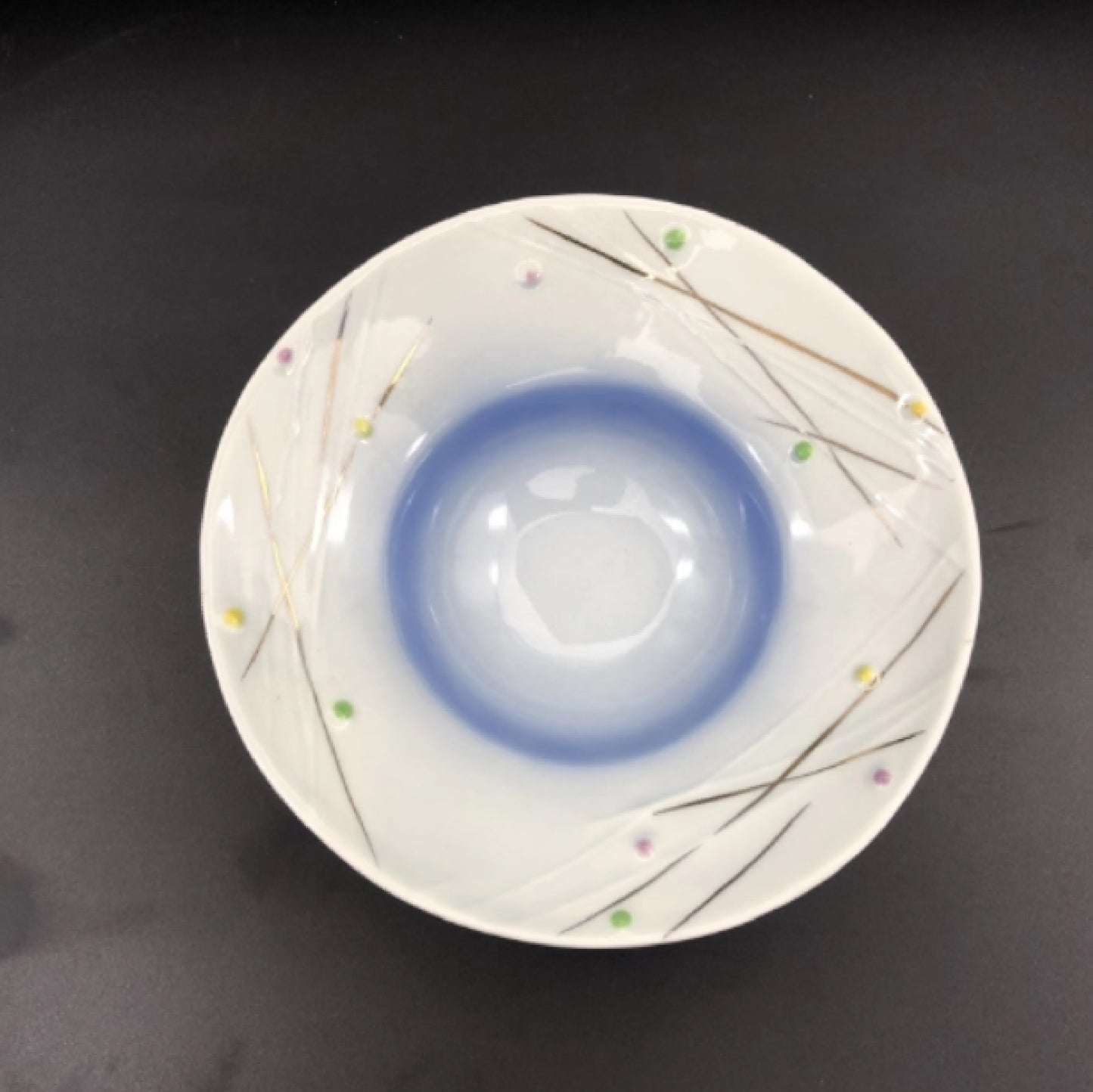 日式線彩藍草帽盤 | 藍色 | 15 cm 陶瓷 草帽盤