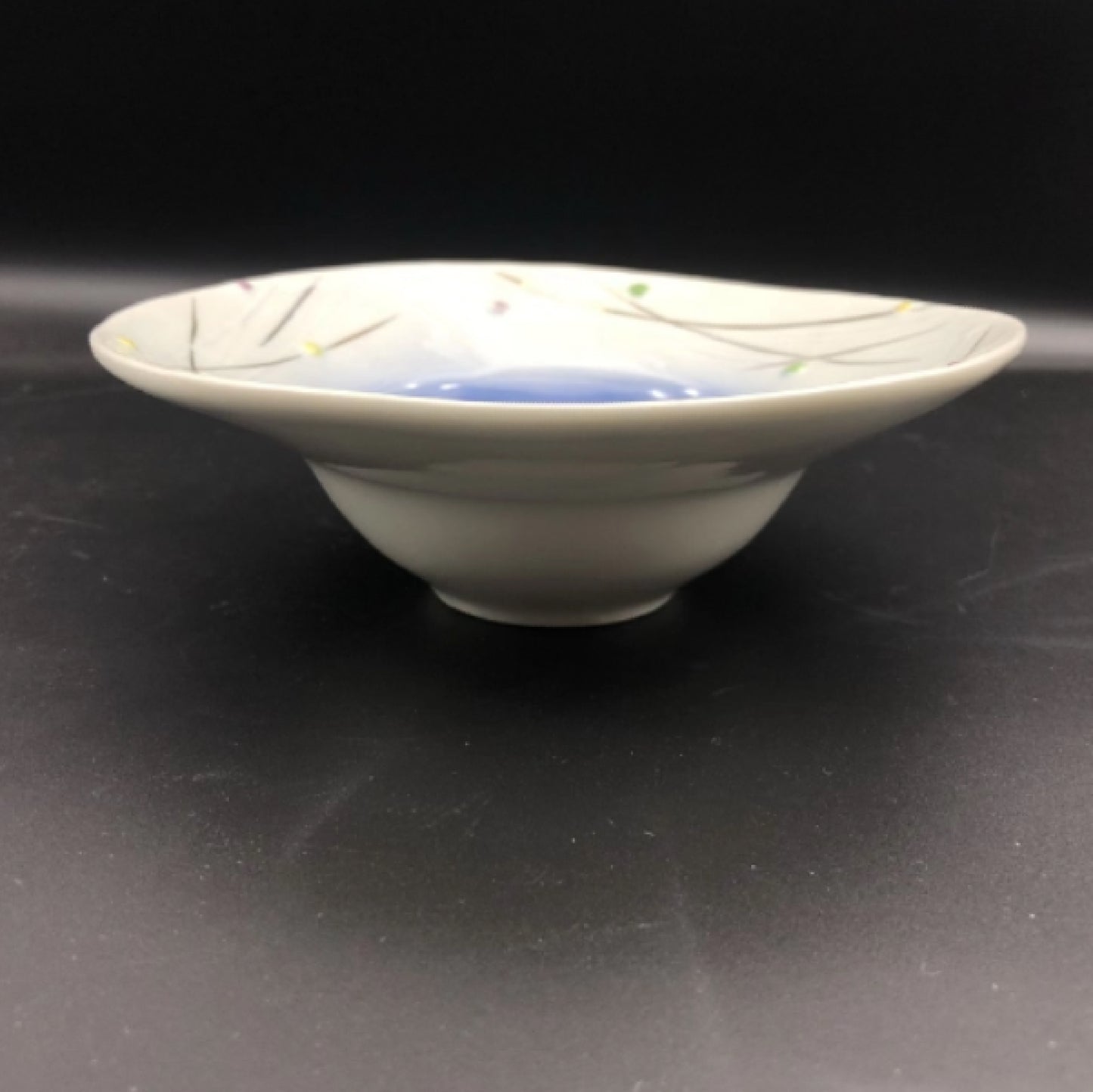 日式線彩藍草帽盤 | 藍色 | 15 cm 陶瓷 草帽盤