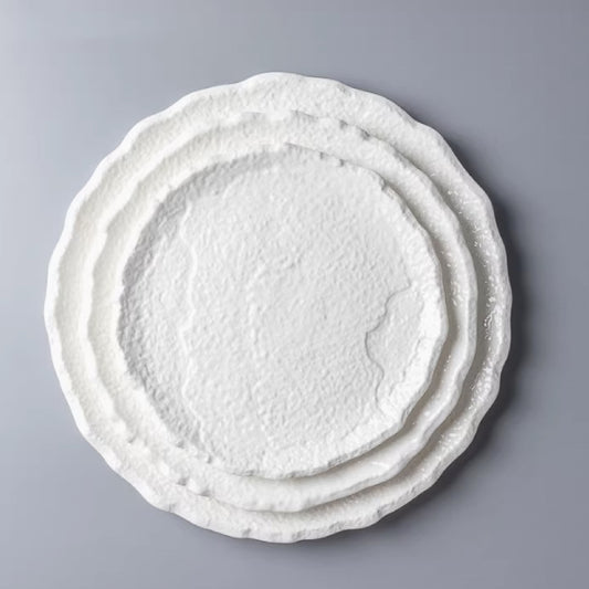 白浪圓平盤 | 白色 | 直徑 25~35 cm 陶瓷 圓平盤