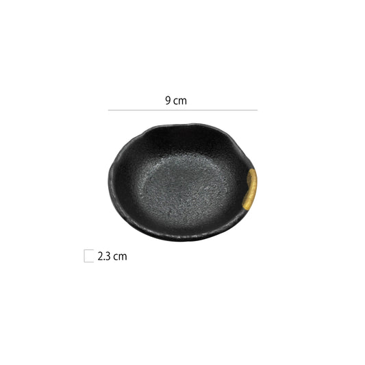 3.5吋點金味碟 | 黑金 | 直徑 9 cm 陶瓷 碟