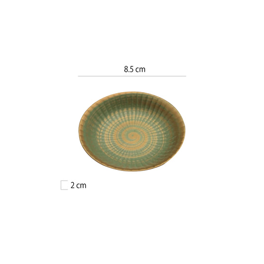 3.5吋綠掃金味碟 | 綠金 | 直徑 8.5 cm 陶瓷 碟