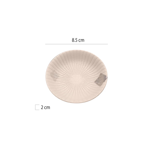 3.2吋放射銀箔味碟 | 銀白 | 直徑 8.5 cm 陶瓷 碟