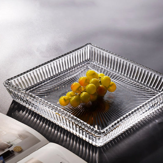 條紋玻璃方盤 | 3色 | 直徑 26.3 cm 玻璃 正方盤