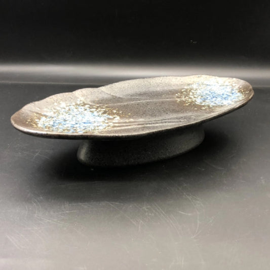異型窯變釉陶瓷矮腳盤 | 長25 cm 陶瓷 矮腳盤