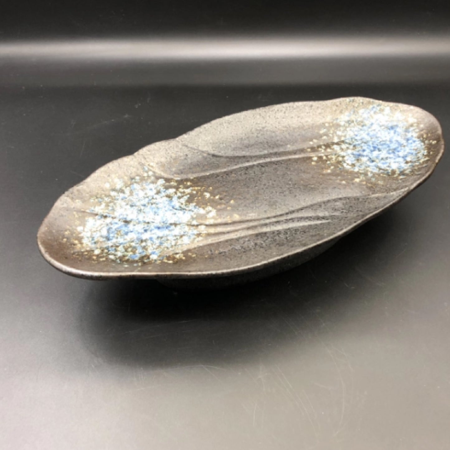 異型窯變釉陶瓷矮腳盤 | 長25 cm 陶瓷 矮腳盤