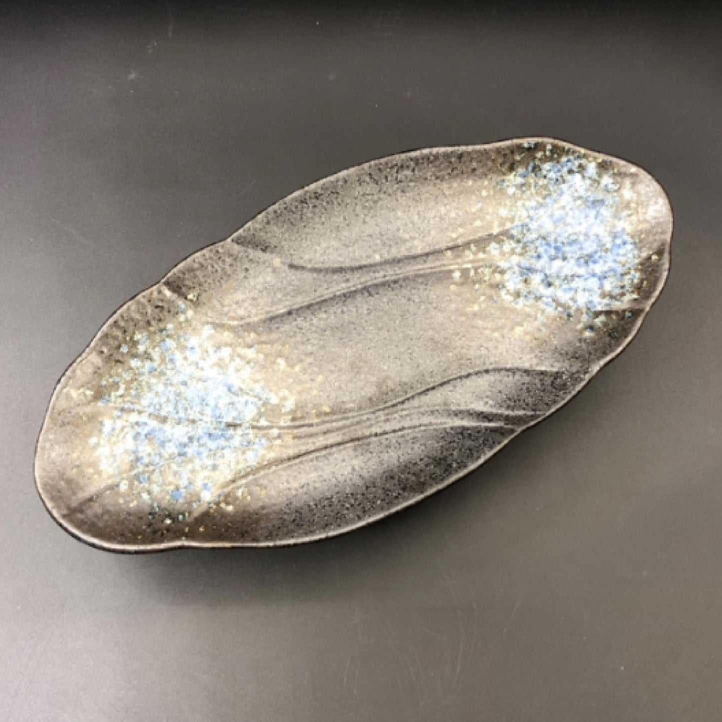 異型窯變釉陶瓷矮腳盤 | 長25 cm 陶瓷 矮腳盤