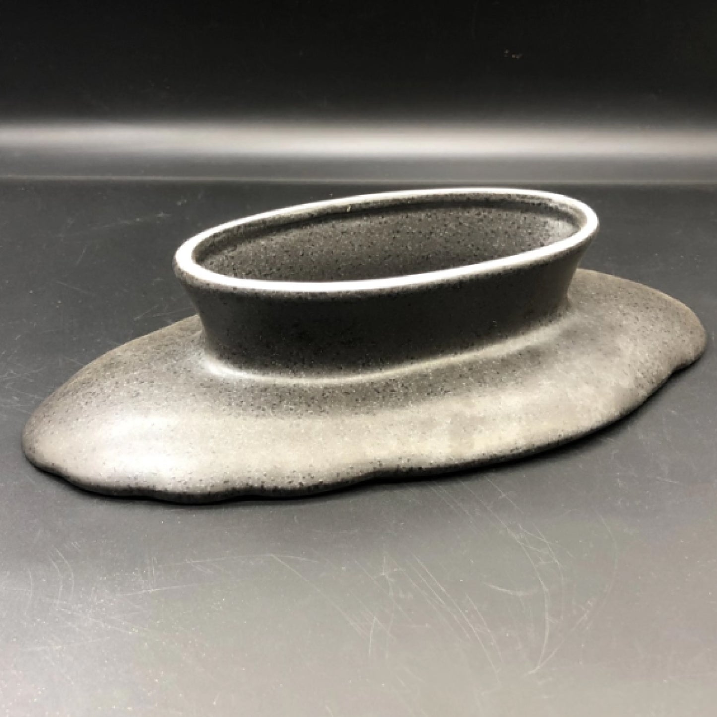 異型窯變釉陶瓷矮腳盤 | 長25 cm 陶瓷 矮腳盤