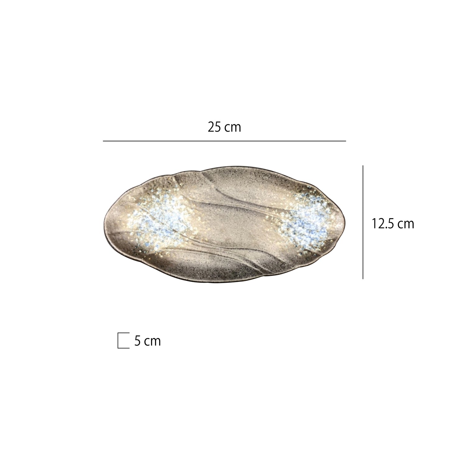 異型窯變釉陶瓷矮腳盤 | 長25 cm 陶瓷 矮腳盤