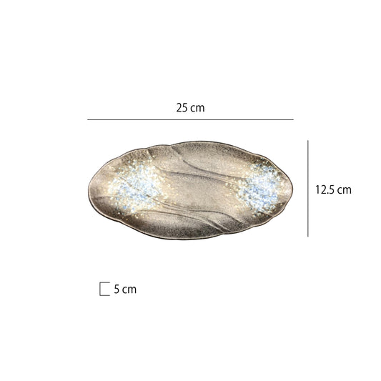 異型窯變釉陶瓷矮腳盤 | 長25 cm 陶瓷 矮腳盤