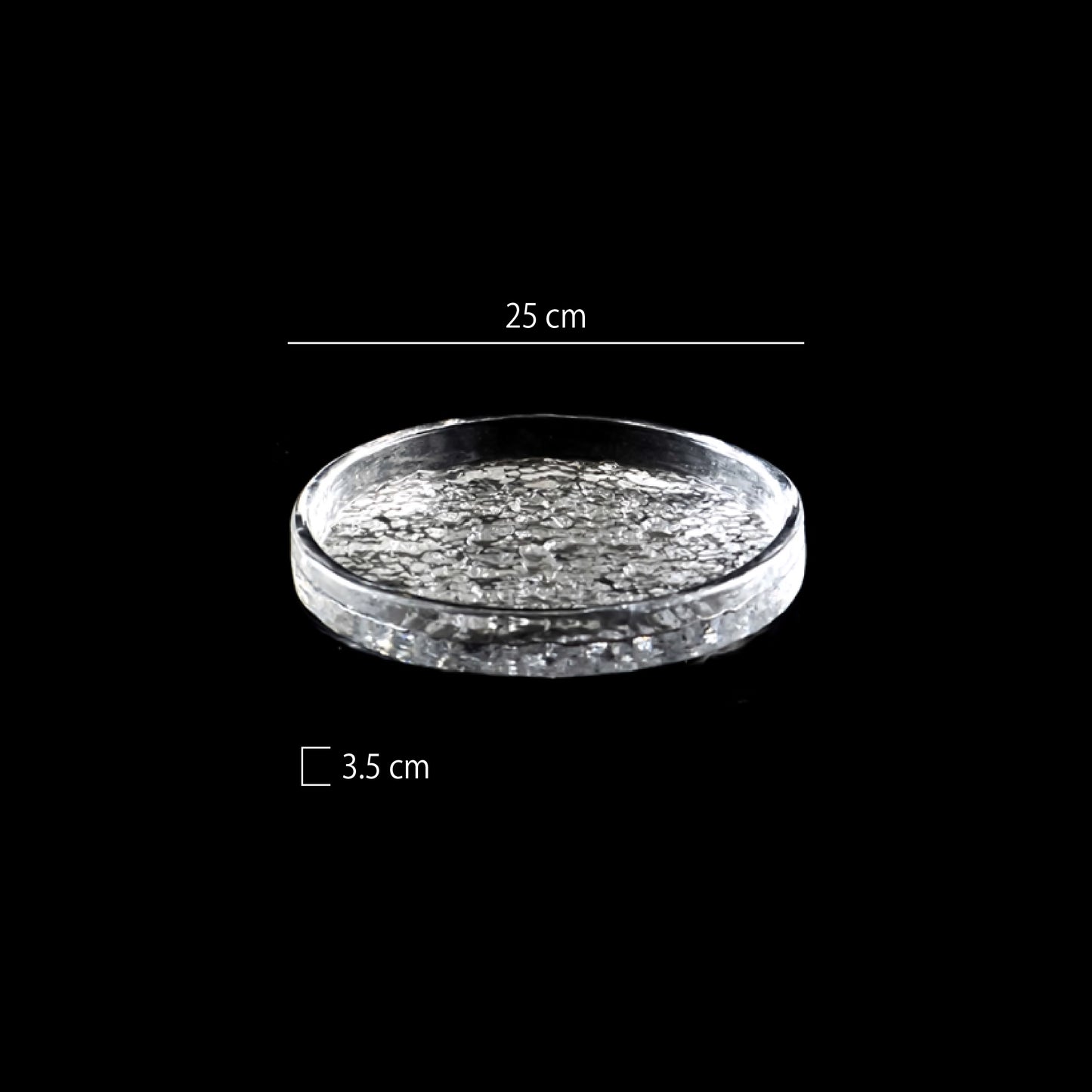 加厚水波紋玻璃圓深盤 | 透明 | 25 cm 玻璃 深盤