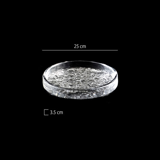加厚水波紋玻璃圓深盤 | 透明 | 25 cm 玻璃 深盤