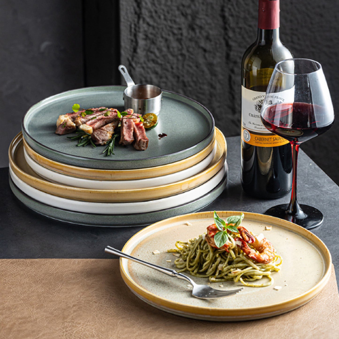 窯變立邊圓盤 | 3色 | 直徑 20.5~31.5 cm 陶瓷 立邊圓盤