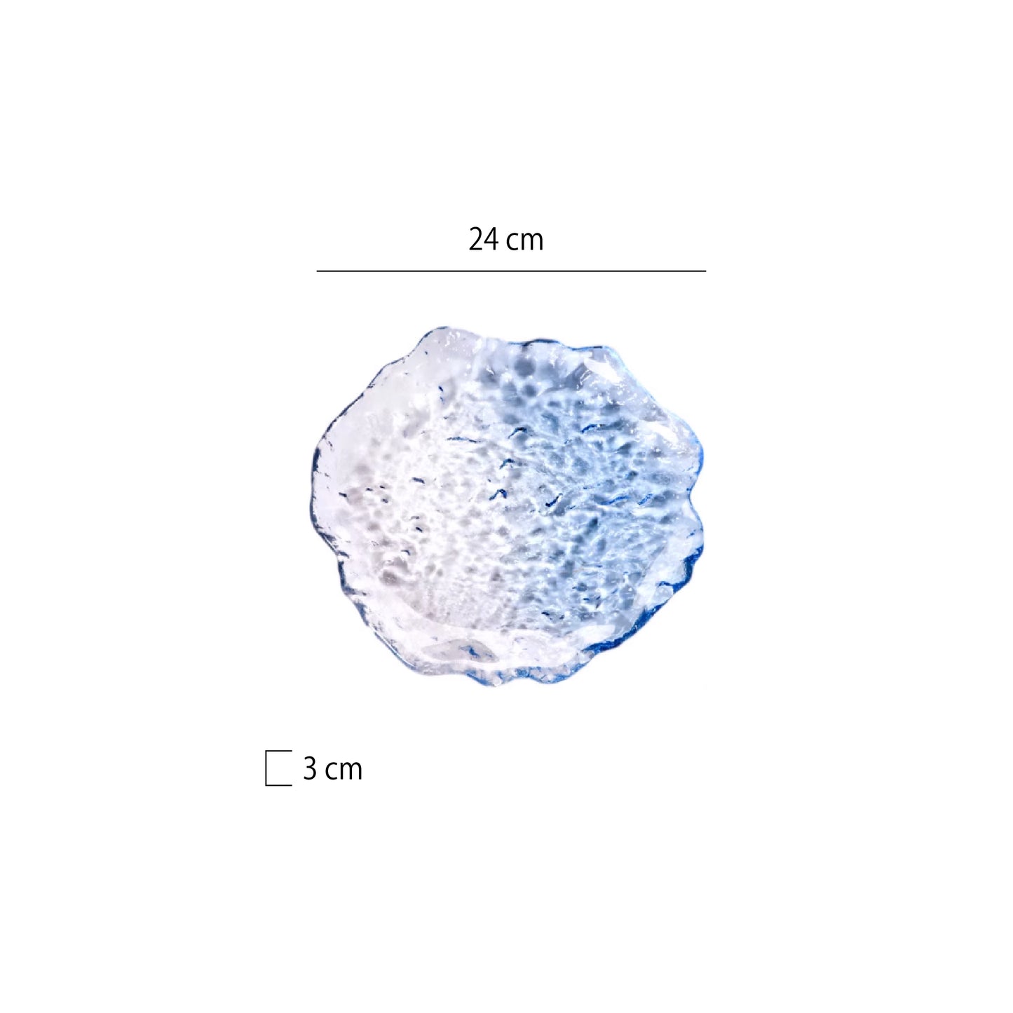 冰漾玻璃平盤 | 4色 | 直徑24 cm 玻璃 不規則盤