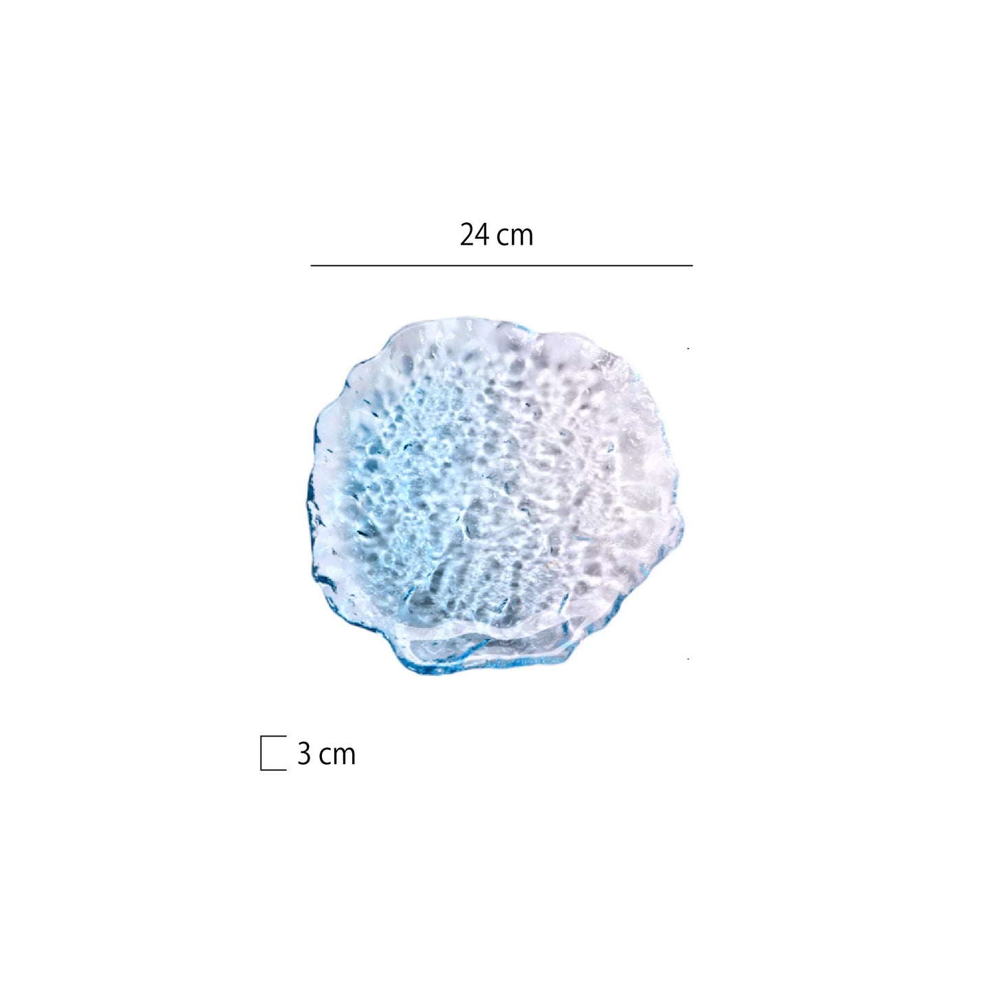 冰漾玻璃平盤 | 4色 | 直徑24 cm 玻璃 不規則盤