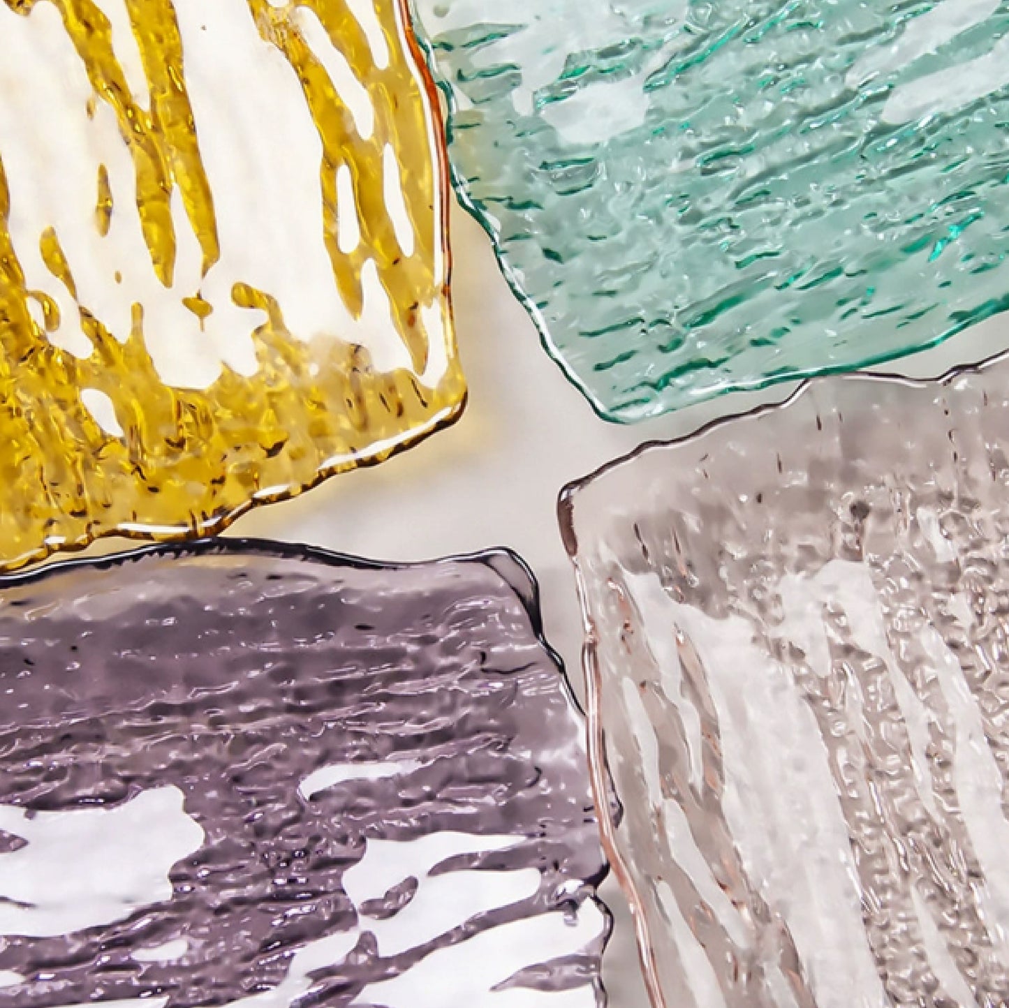 不規則樹紋玻璃淺盤 | 6色 | 長24 cm 玻璃 長方盤