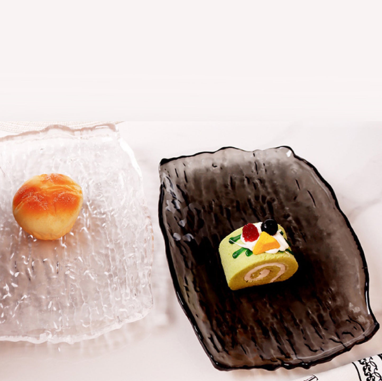 不規則樹紋玻璃淺盤 | 6色 | 長24 cm 玻璃 長方盤