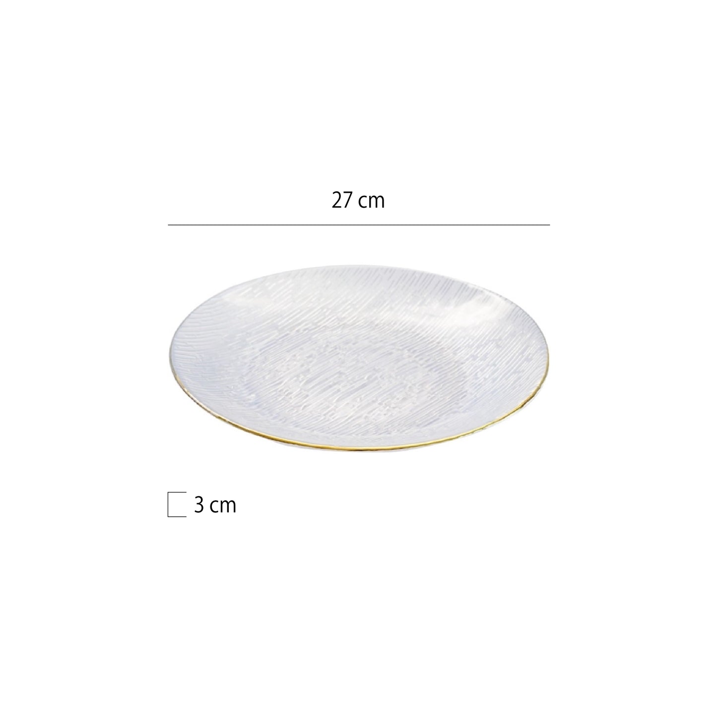 金邊樹紋玻璃圓淺盤 | 4色 | 直徑27 cm 玻璃 大圓盤