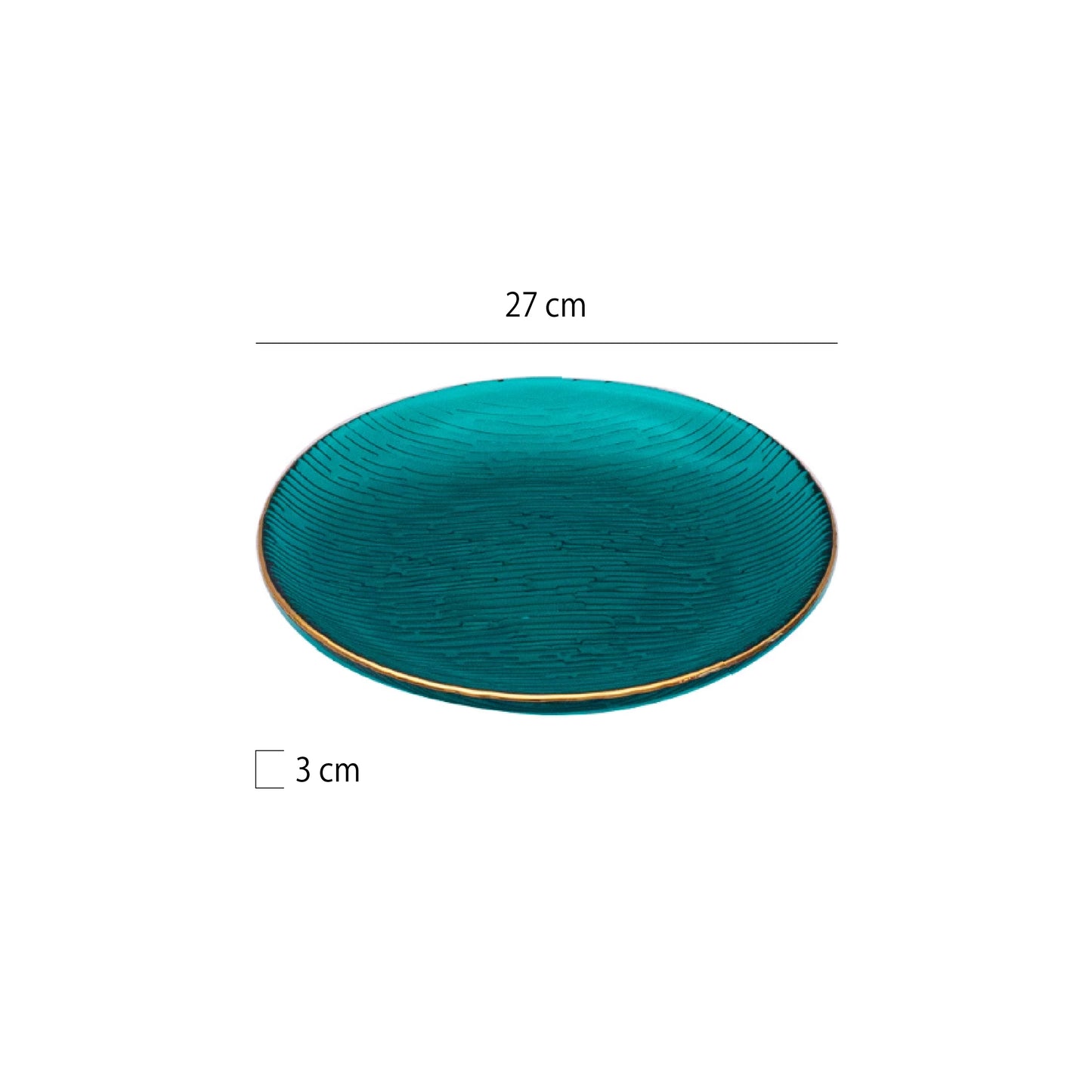 金邊樹紋玻璃圓淺盤 | 4色 | 直徑27 cm 玻璃 大圓盤