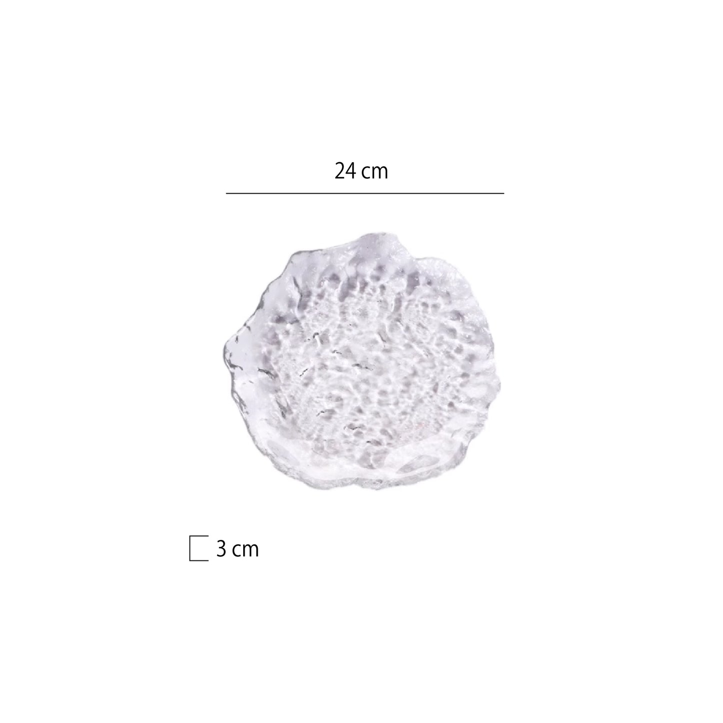 冰漾玻璃平盤 | 4色 | 直徑24 cm 玻璃 不規則盤