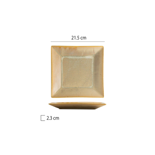 窯變翹邊四方盤 | 3色 | 長 21.5~26.2 cm 陶瓷 正方盤