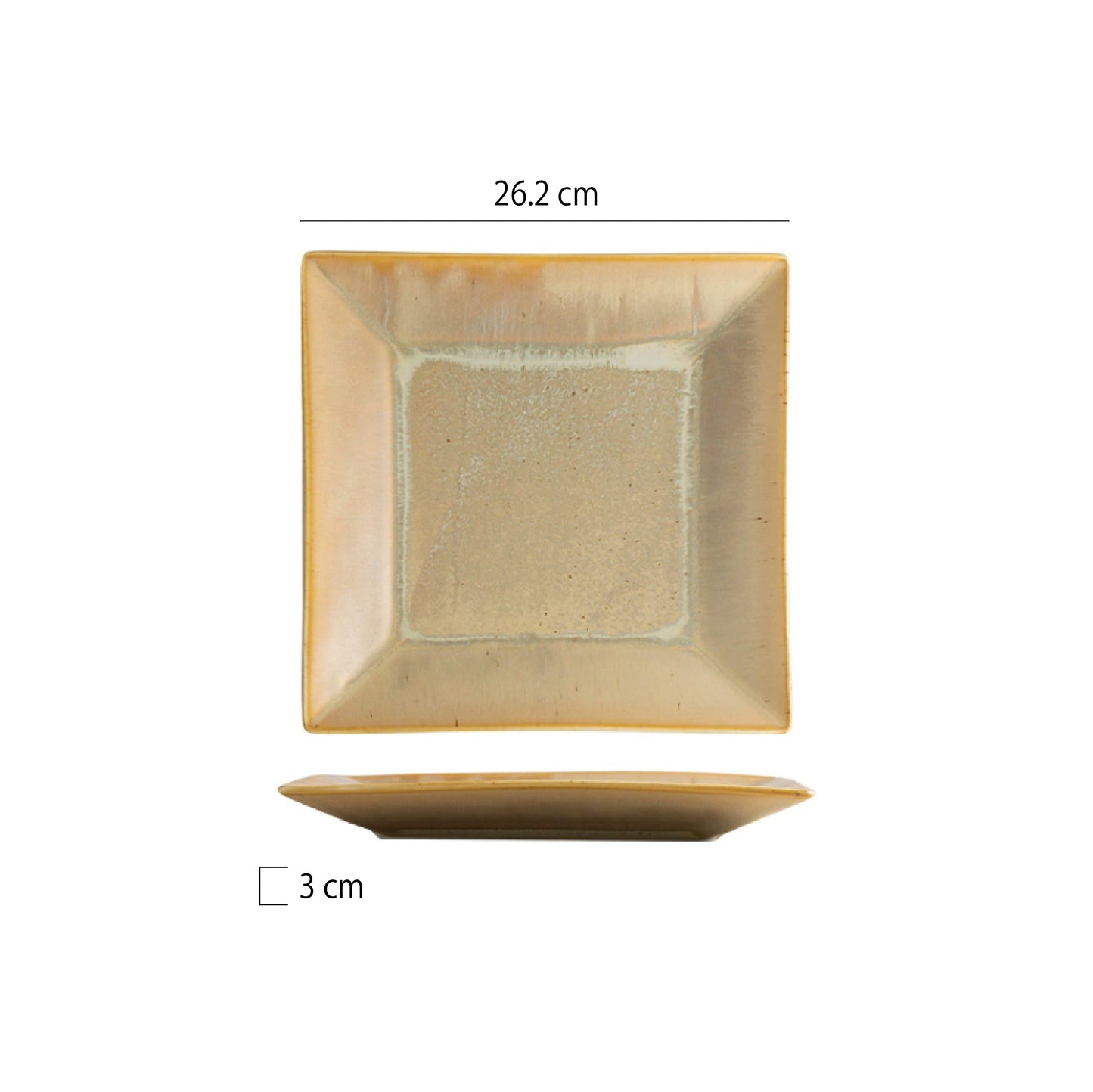 窯變翹邊四方盤 | 3色 | 長 21.5~26.2 cm 陶瓷 正方盤